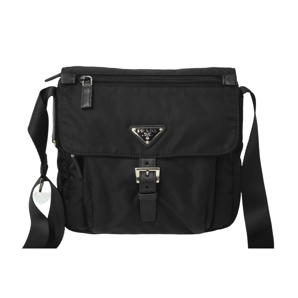 Prada Shoulder Cross Nylon Bag Black